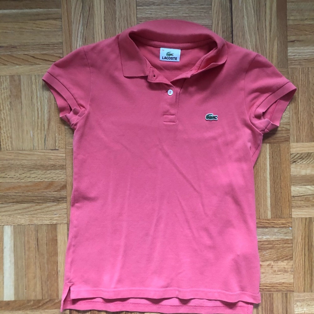 Coral Lacoste polo new without tags